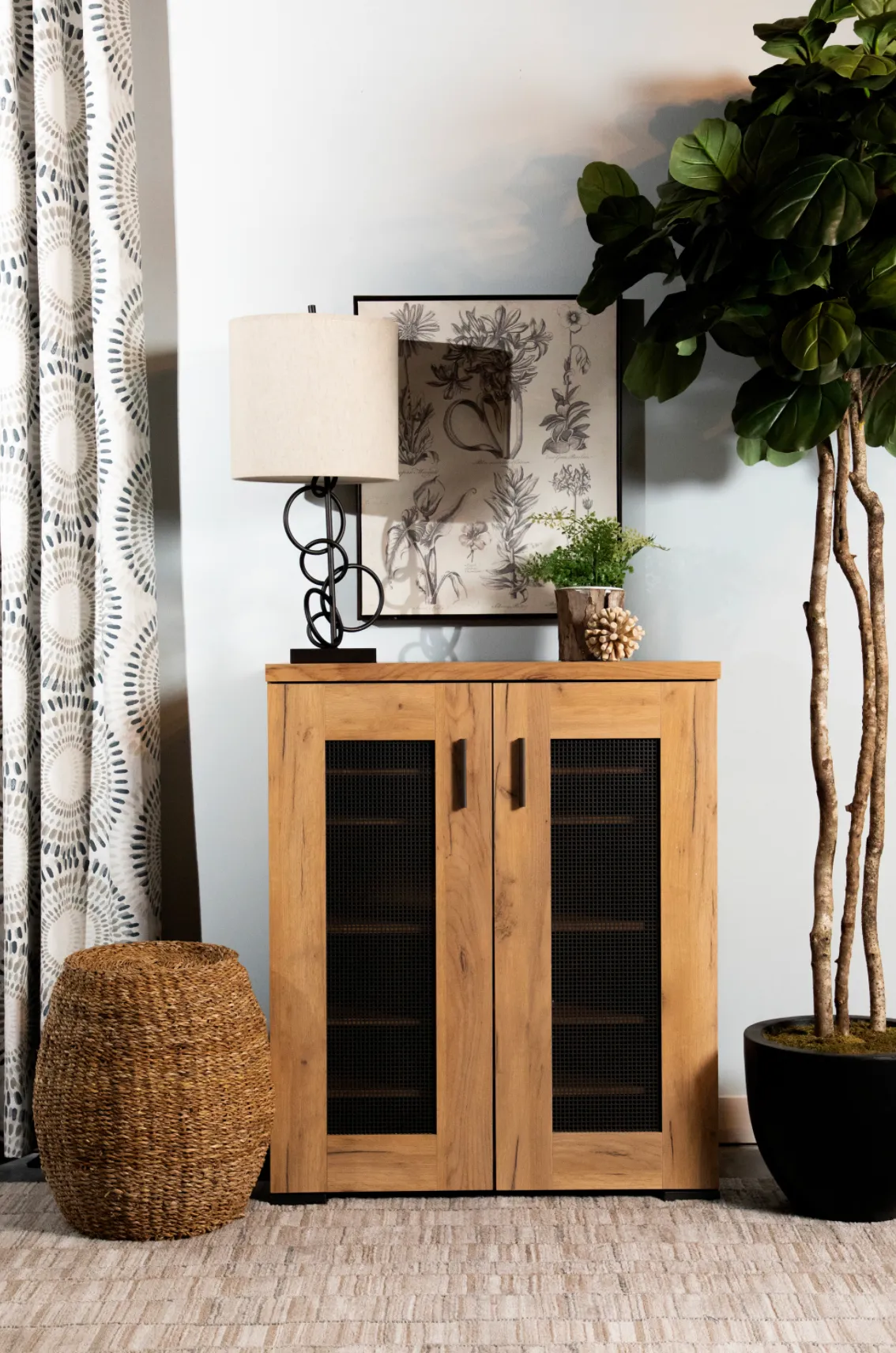 2  Door Accent Cabinet Golden Oak