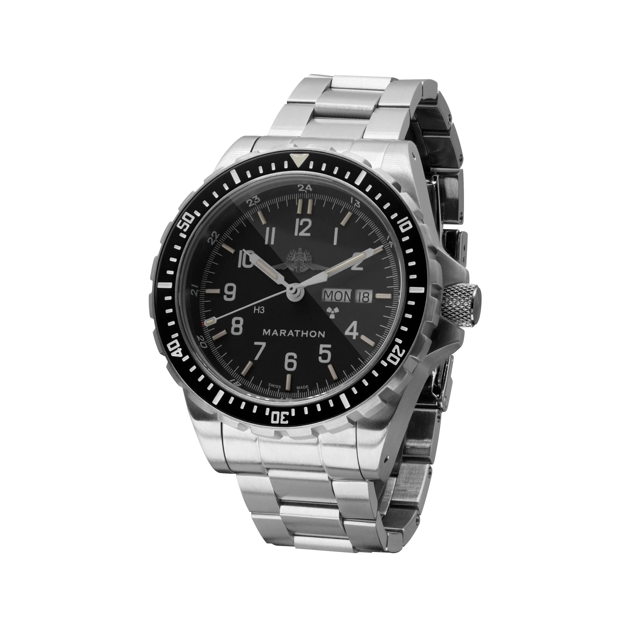 46mm Official IDF YAMAM™ Jumbo Day/Date Automatic (JDD) with Stainless Steel Bracelet