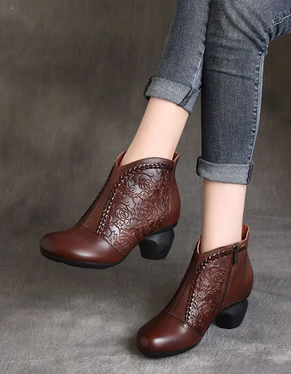 Autumn Winter Retro Comfortable Chunky Boots | Gift Shoes