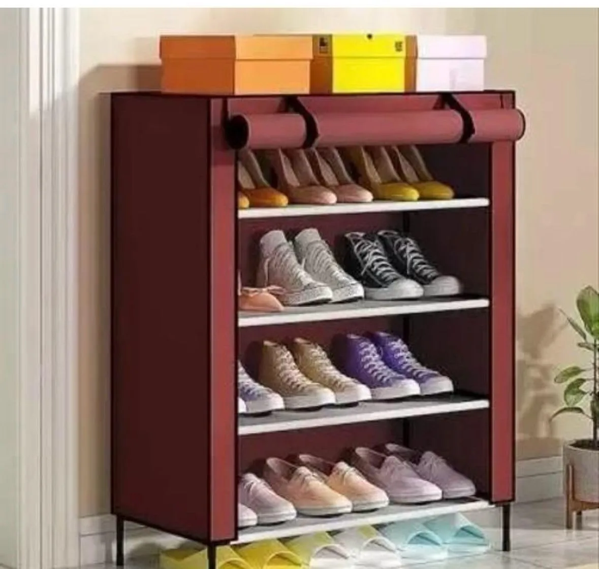 Best Care collapsible shoe rack (Maroon)