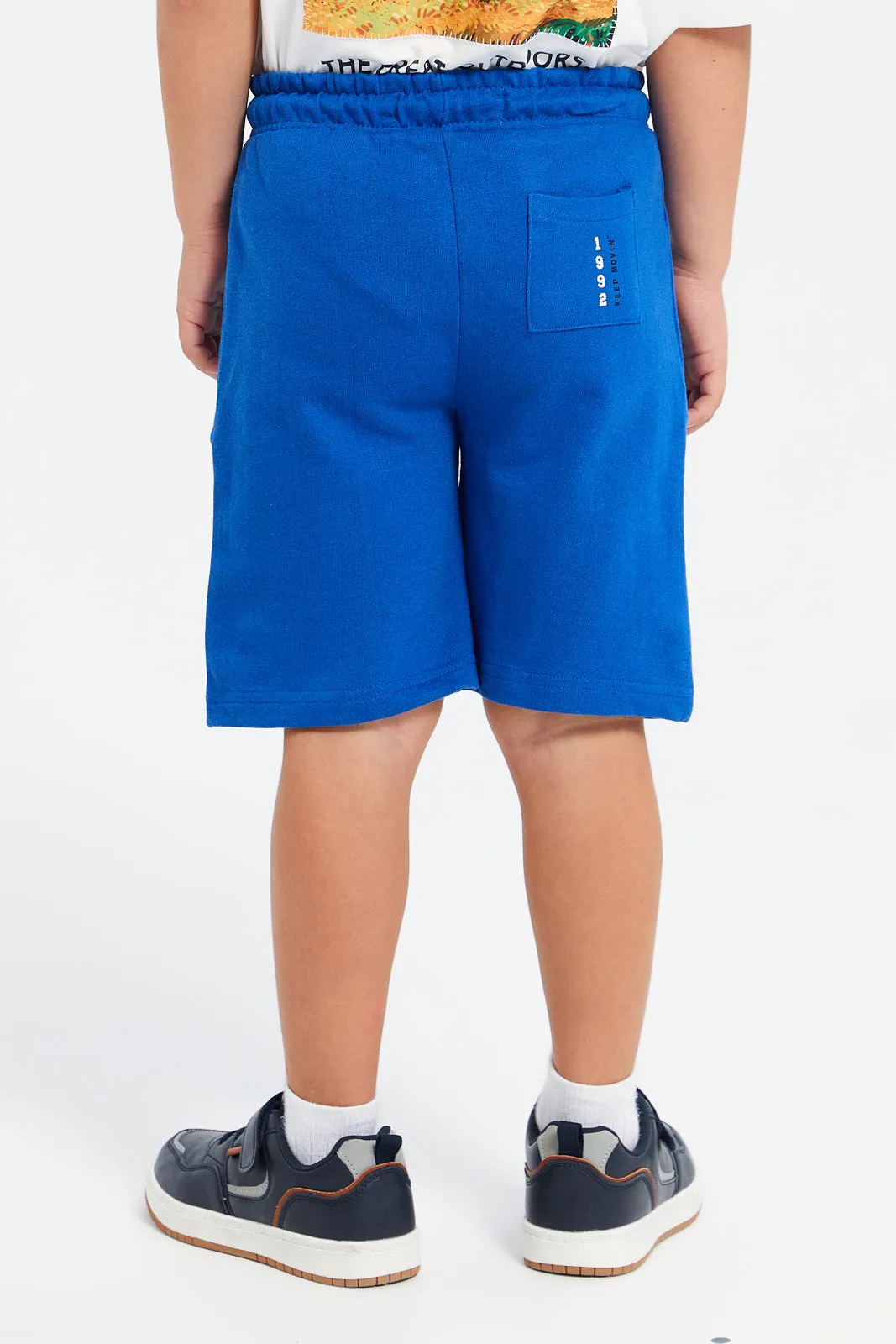 Boys Blue Basic Knit Shorts