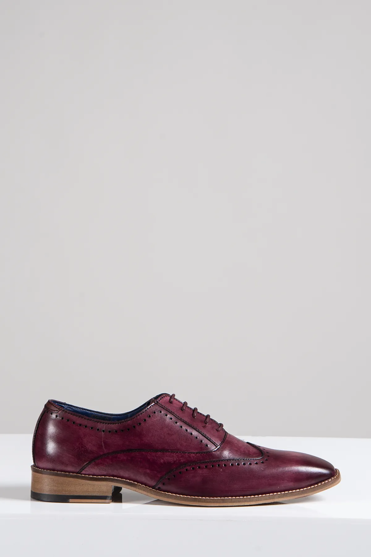 CARSON - Bordeaux Burgundy Wingtip Oxford Brogue Shoe