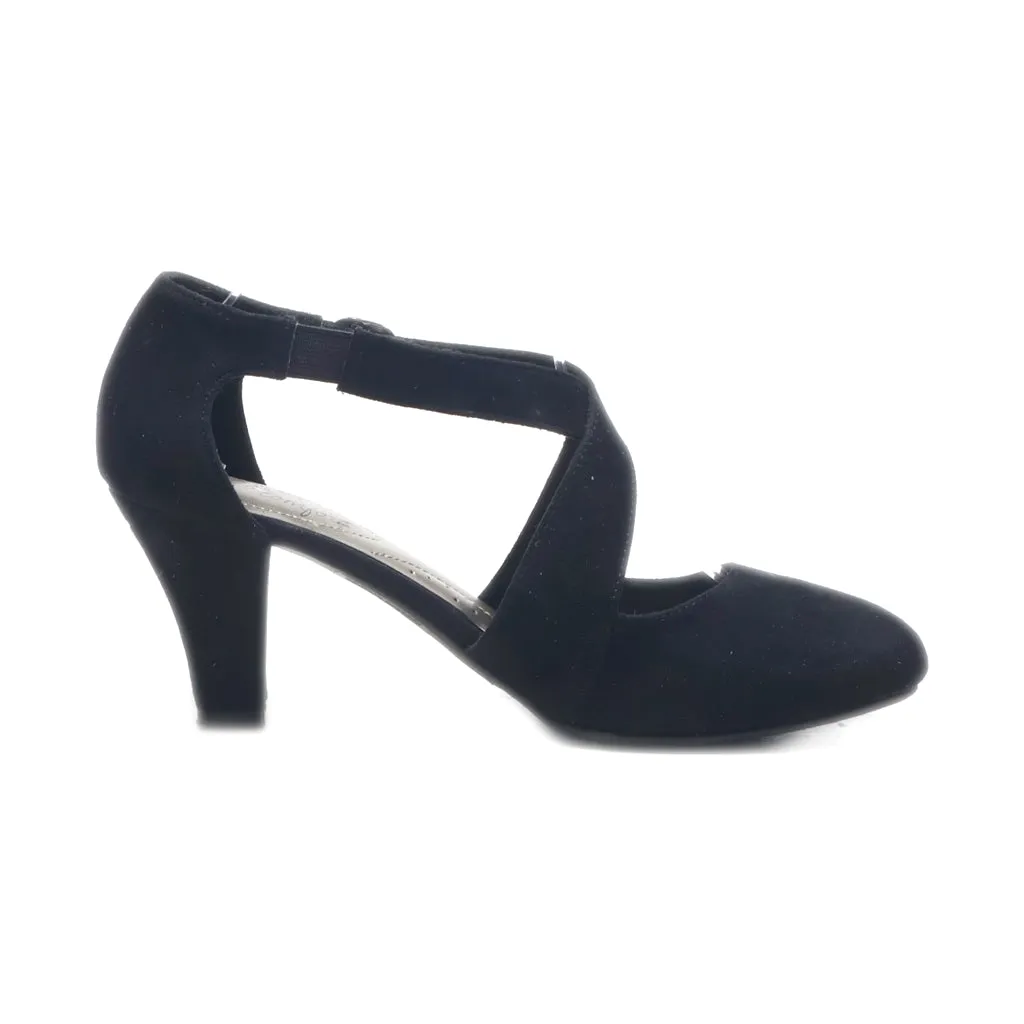 Dexflex Comfort Mid-Heel Shoes Suede Black Colour For Women