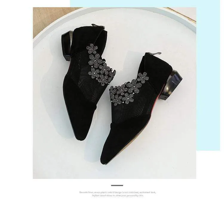 Elegant Decorated Low Heeled Shoes For Women