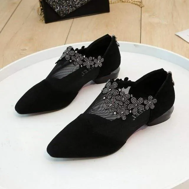 Elegant Decorated Low Heeled Shoes For Women