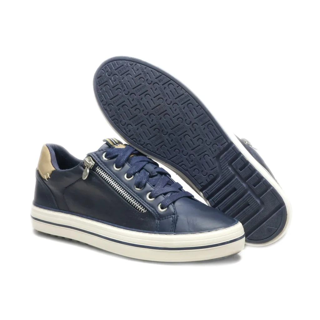 Esprit Lace Ups Leather Blue Colour For Women