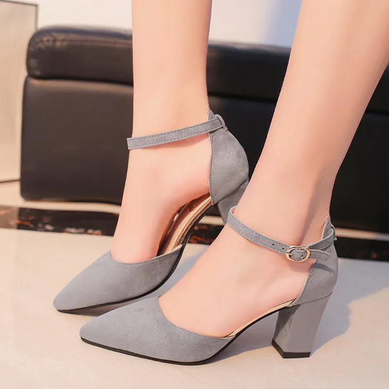 Flock pointed High Heels