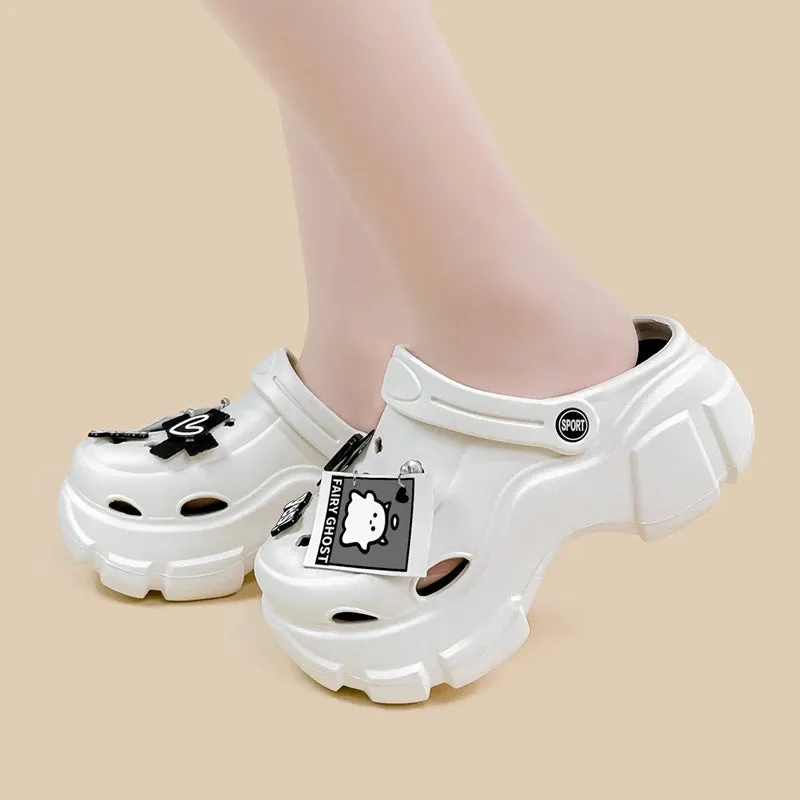 Friendly Fairly Ghost Chunky Slip On Outdoor Clogs - Women's