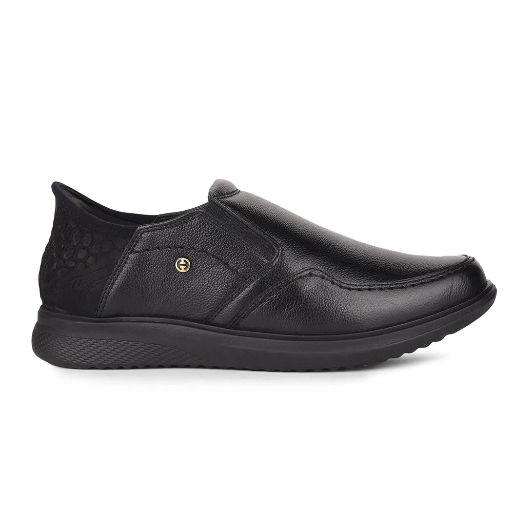 Healers Black Formal Mocassin Shoes For Men UVI-25 By Liberty