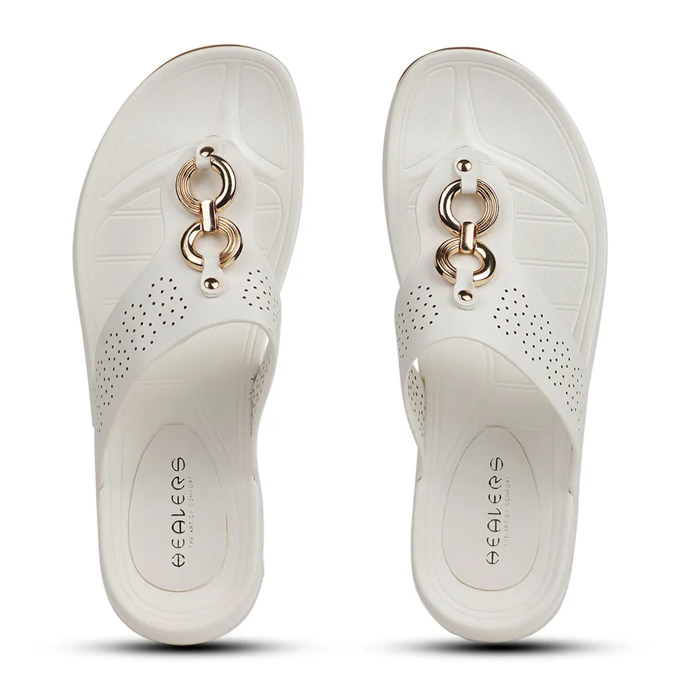 Healers White Casual Slipper For Women ZQ-AL-TH06 By Liberty