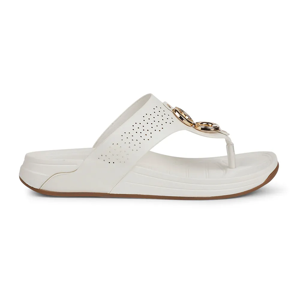 Healers White Casual Slipper For Women ZQ-AL-TH06 By Liberty