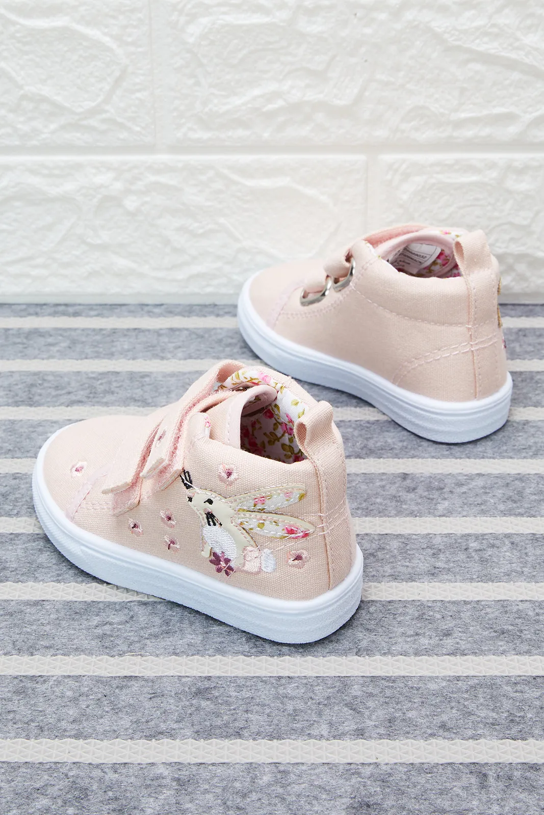 Infant Girls Pink Bunny High-Cut Pump