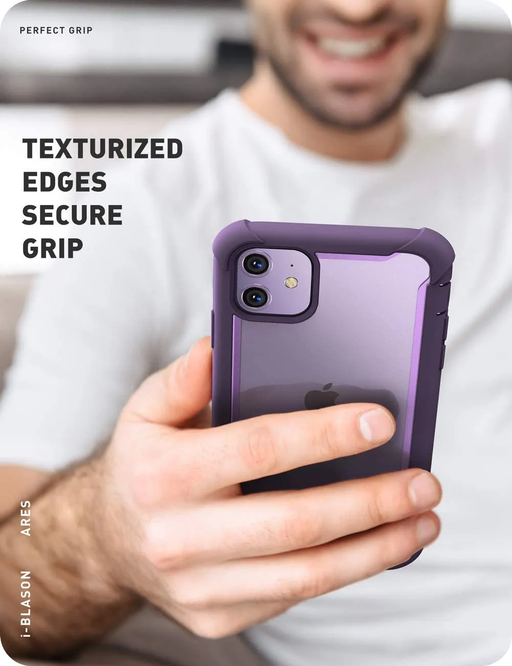 iPhone 11 6.1 inch , Dual Layer Rugged Case Built-in Screen Protector (Purple)