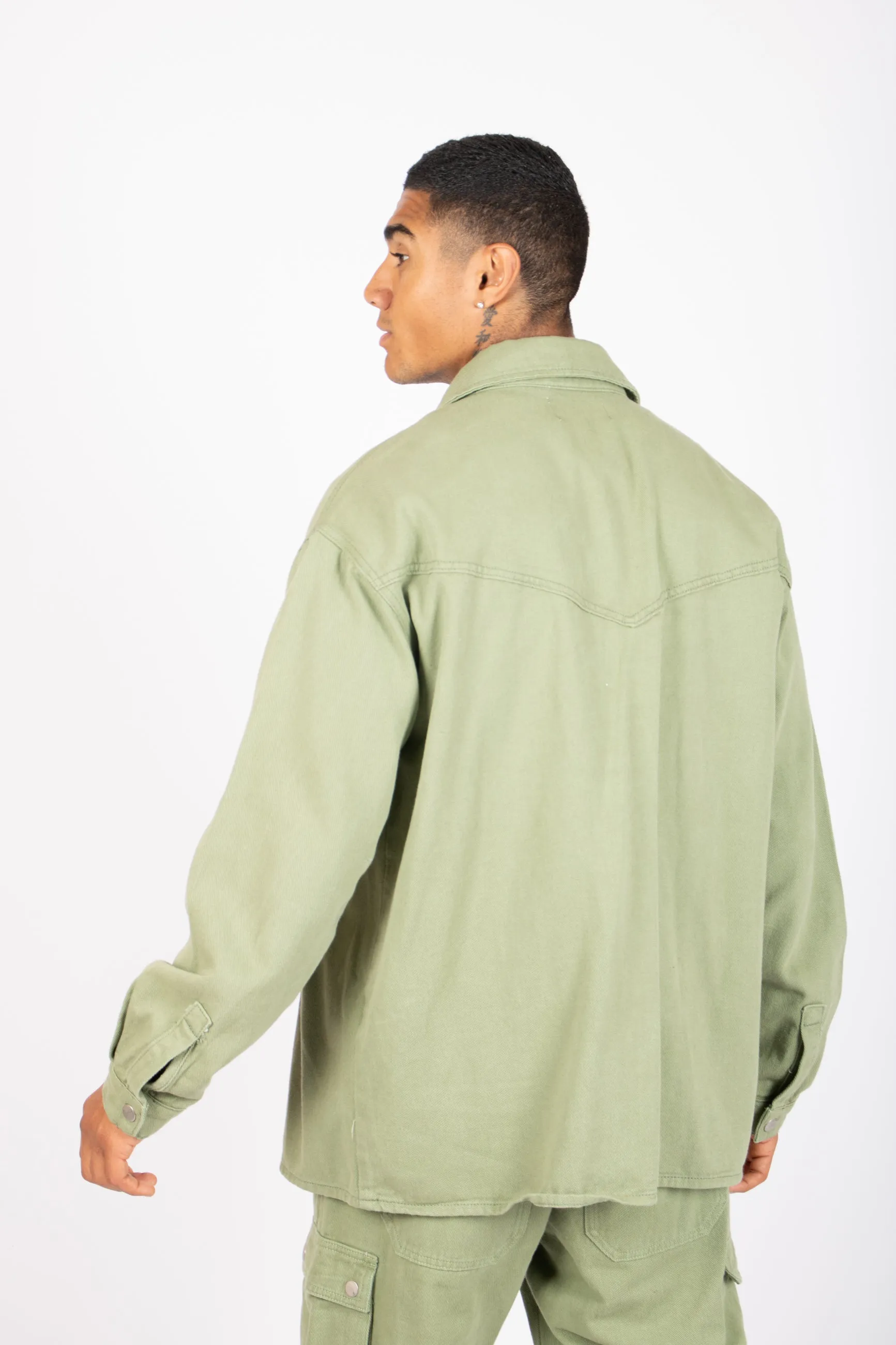 Khaki Relaxed Utility Shirt