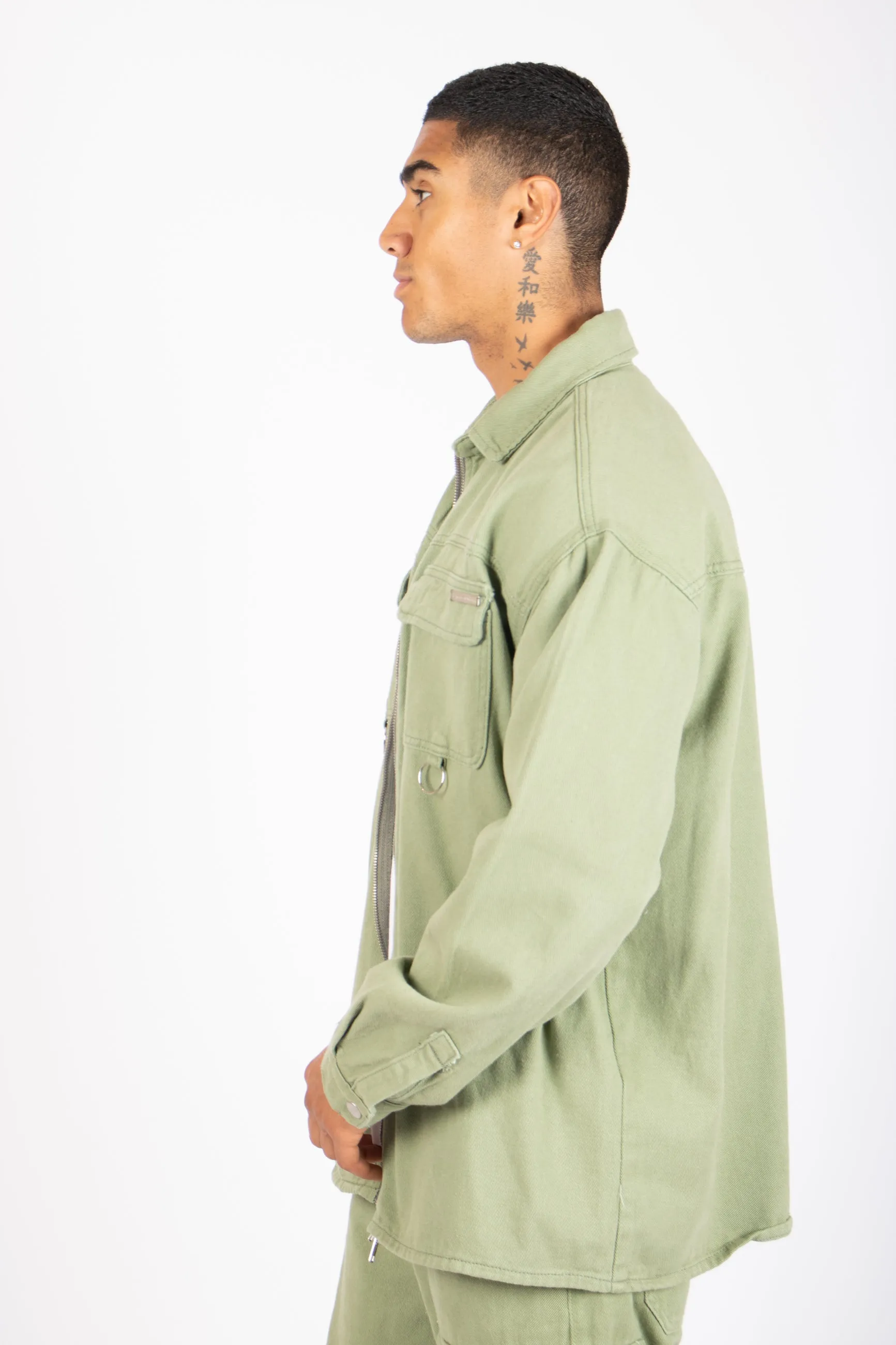 Khaki Relaxed Utility Shirt