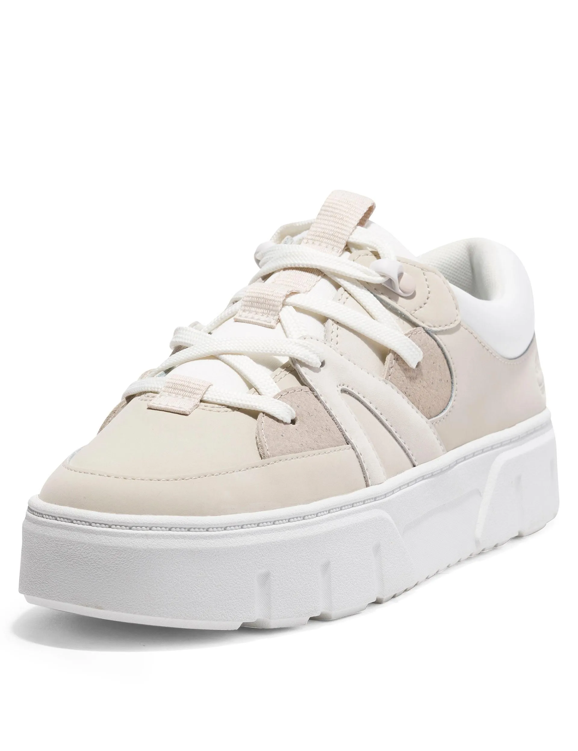 Laurel Court Lace-Up Low Trainer - Beige