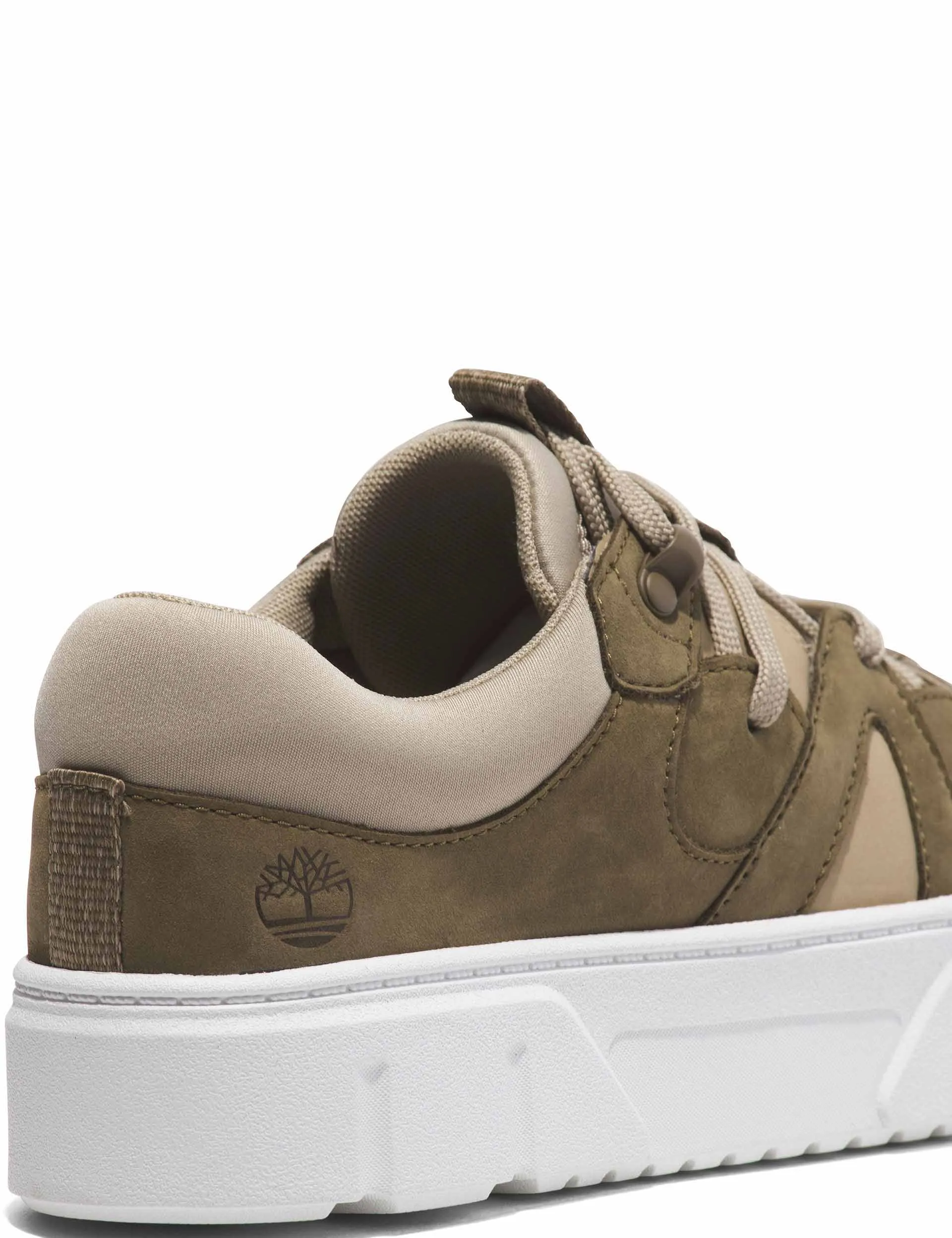 Laurel Court Lace-Up Low Trainer - Olive