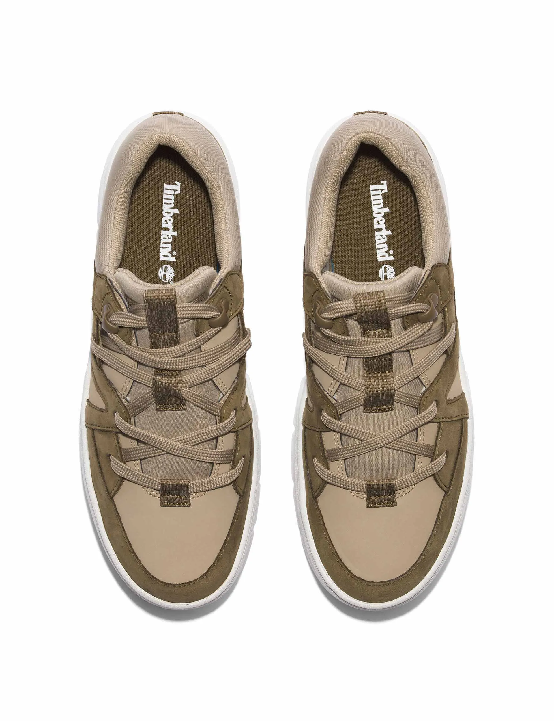 Laurel Court Lace-Up Low Trainer - Olive