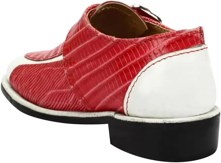 Libertyzeno Red/White Buckle Pull-On Shoes Big Kid 6.0 Pair of Shoes