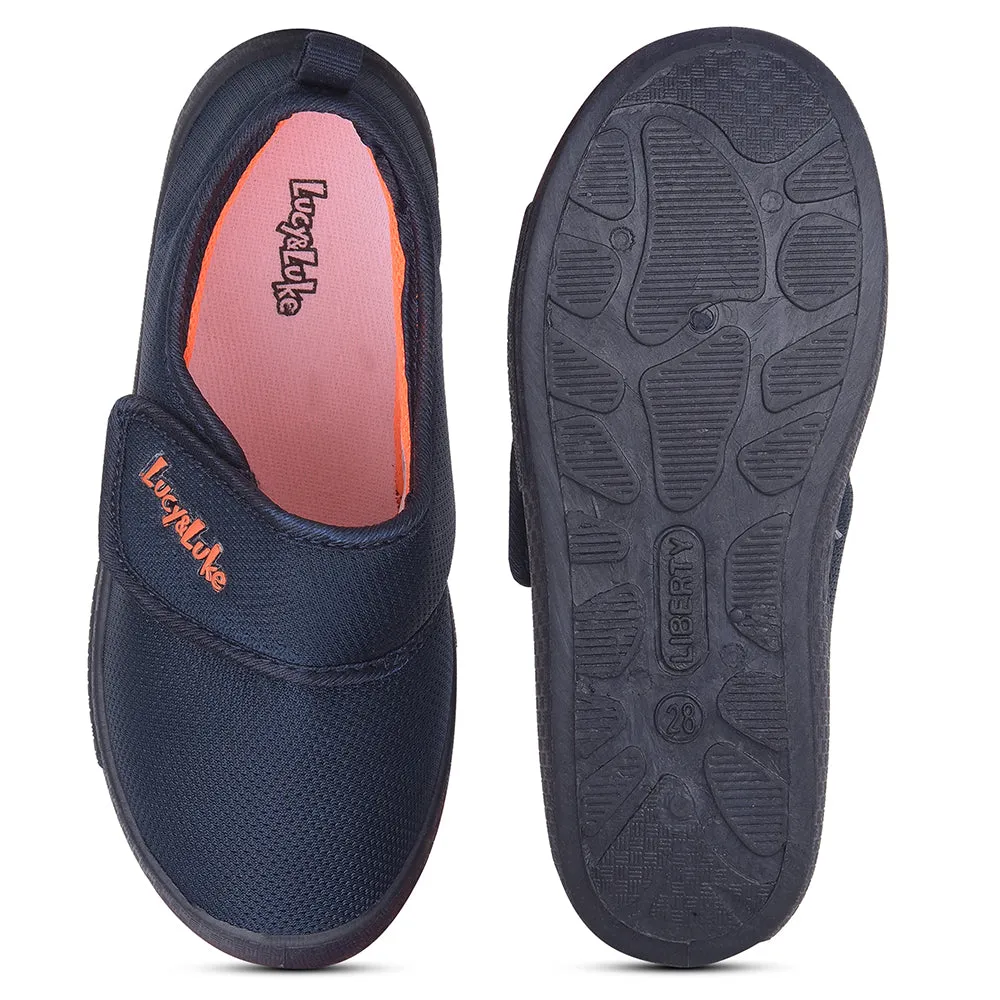 Lucy & Luke Casual Navy Blue Non Lacing Shoes For Kids BASTIAN82E By Liberty