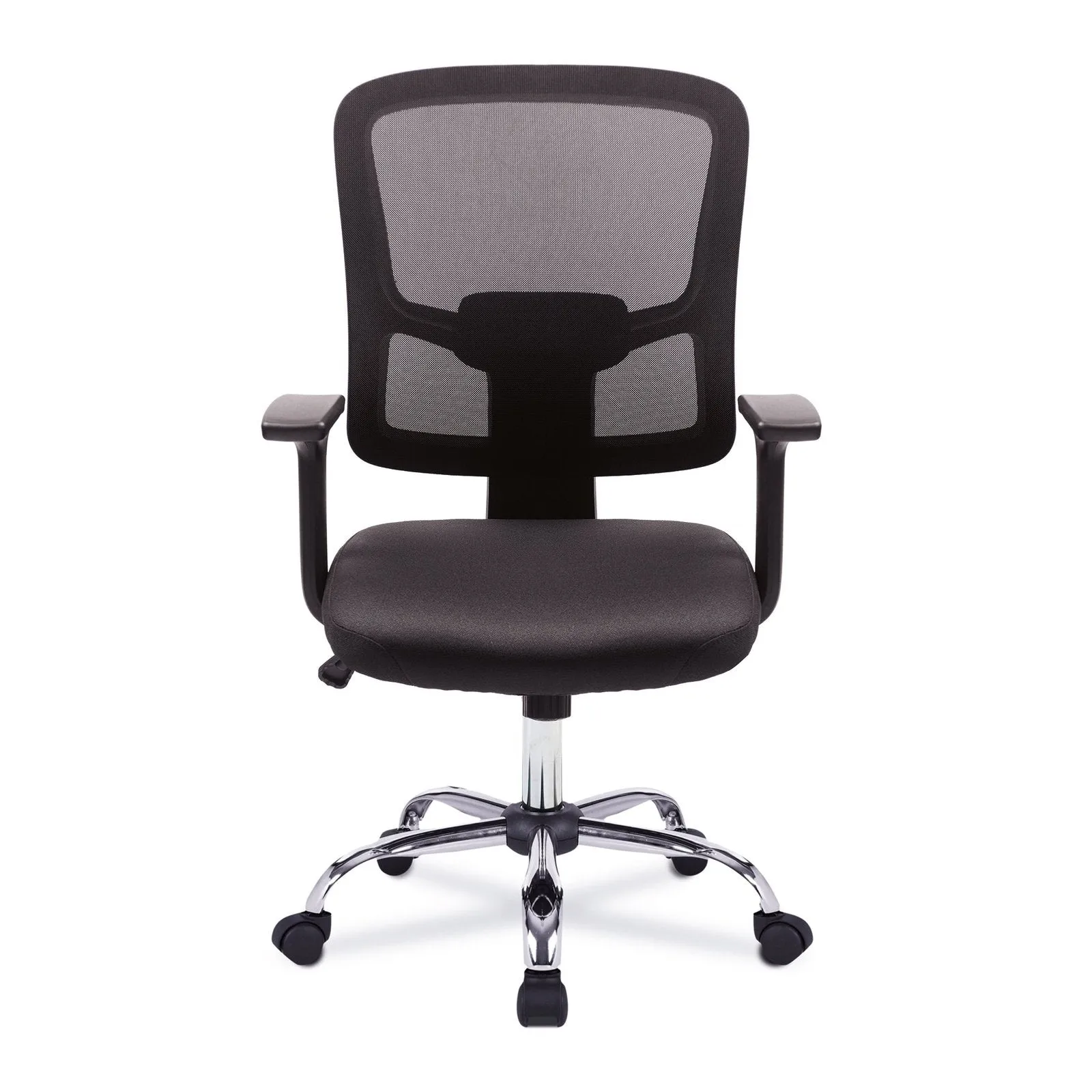 Medium Back Mesh Armchair with Black Frame and Chrome Base