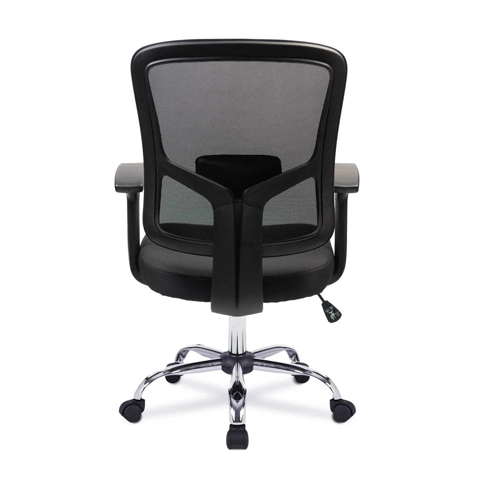 Medium Back Mesh Armchair with Black Frame and Chrome Base