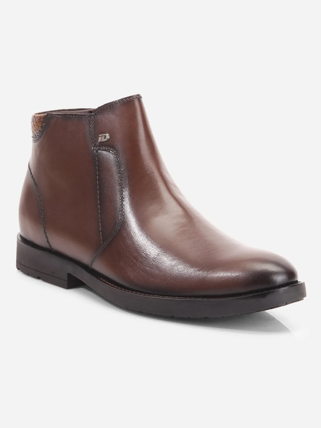 Men's Brown Round Toe Ankle Boot (ID2227)