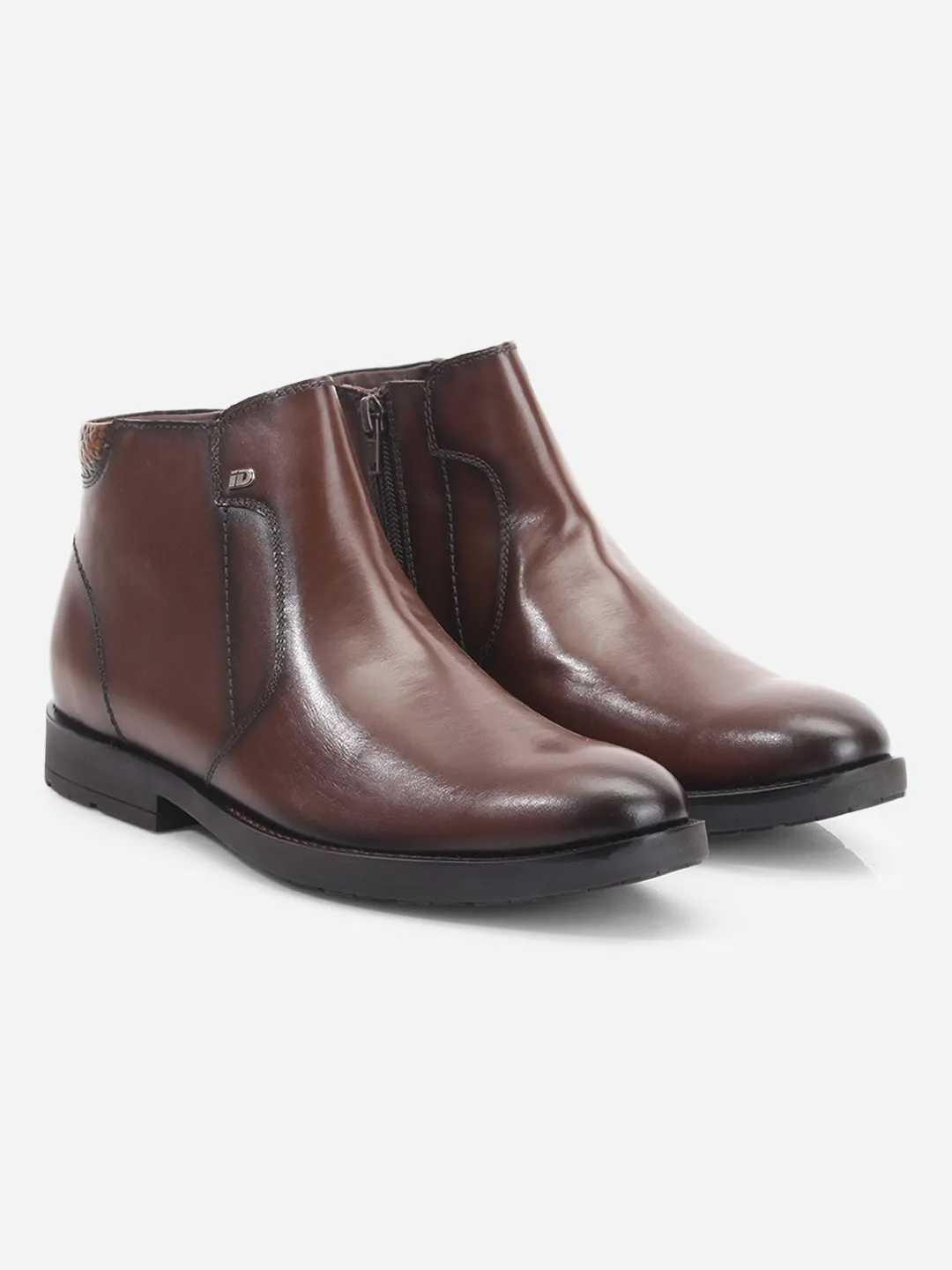 Men's Brown Round Toe Ankle Boot (ID2227)