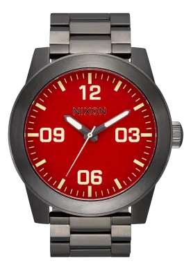 Nixon Corporal Stainless Stell Watch - Red / Gunmetal