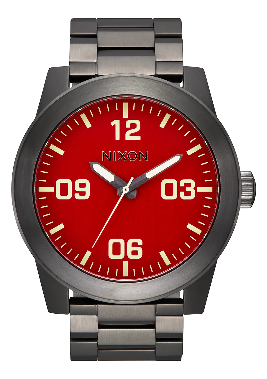 Nixon Corporal Stainless Stell Watch - Red / Gunmetal