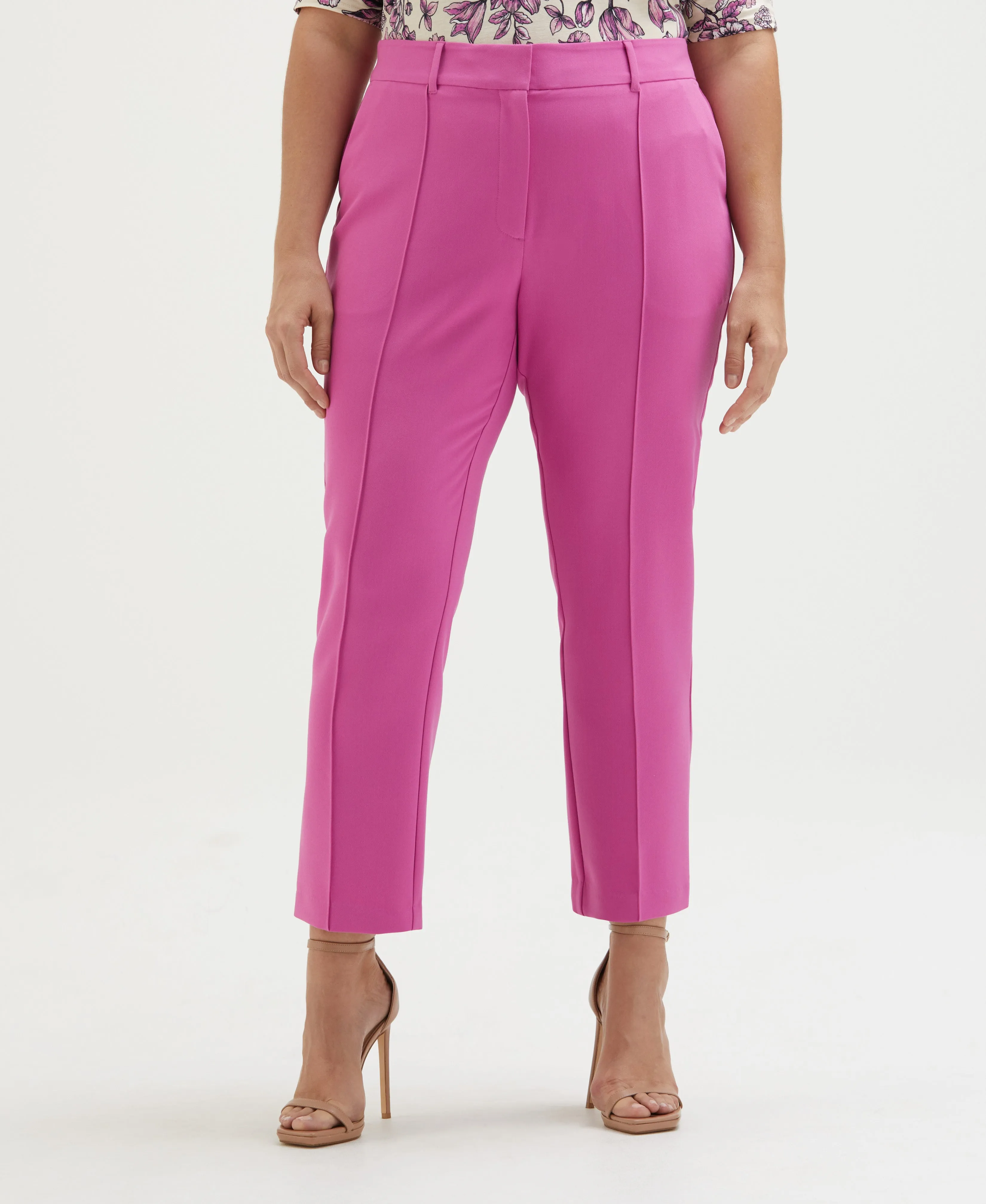 Plus Size Straight Leg Pintuck Pant