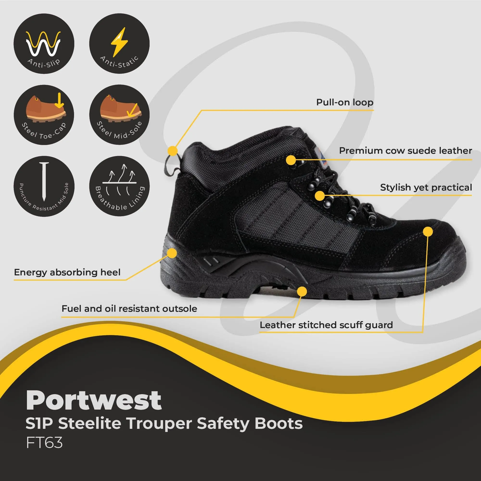 Portwest Steelite Trouper Boot S1P FT63