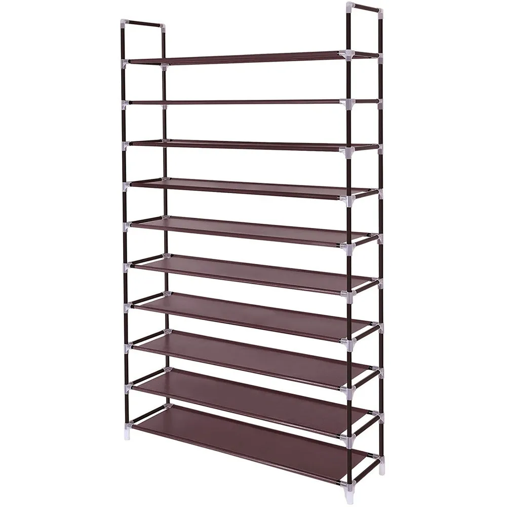 RONSHIN 100cm 10 Tiers Shoe Rack Super Wide Extra Large Simple Assembly Shoe Shelf