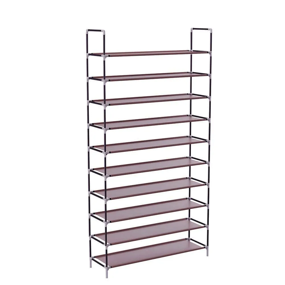 RONSHIN 100cm 10 Tiers Shoe Rack Super Wide Extra Large Simple Assembly Shoe Shelf