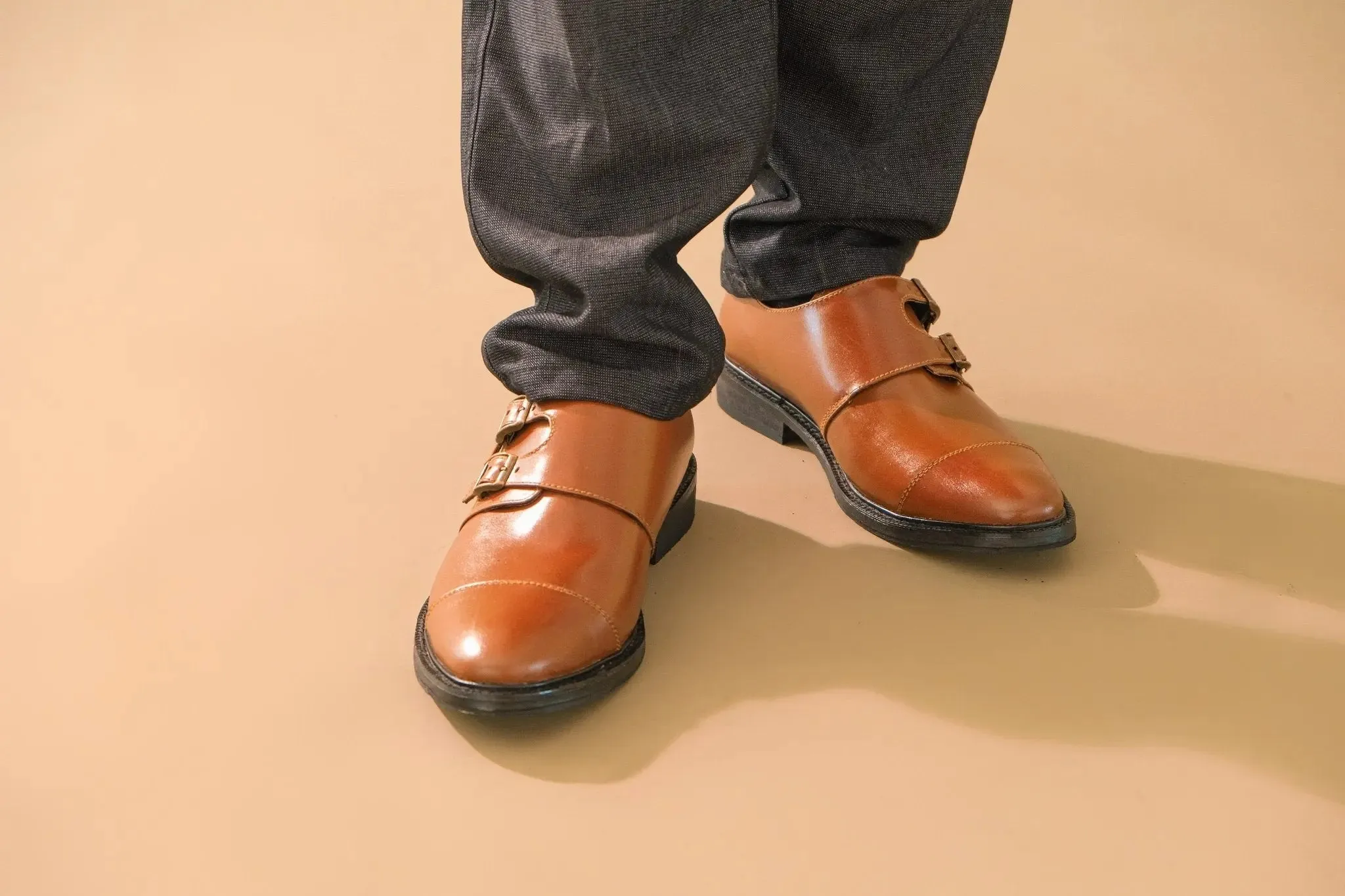 SANTIAGO Double Monkstrap Oxford - Tan