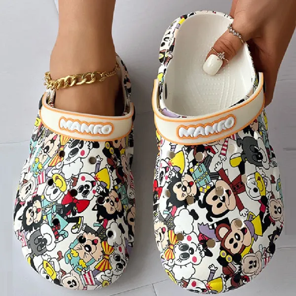 sealbeer - Multicolor Casual Living Graffiti Patchwork Round Comfortable Shoes