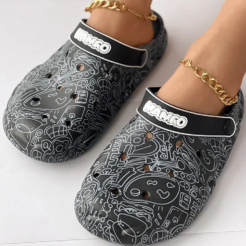 sealbeer - Multicolor Casual Living Graffiti Patchwork Round Comfortable Shoes