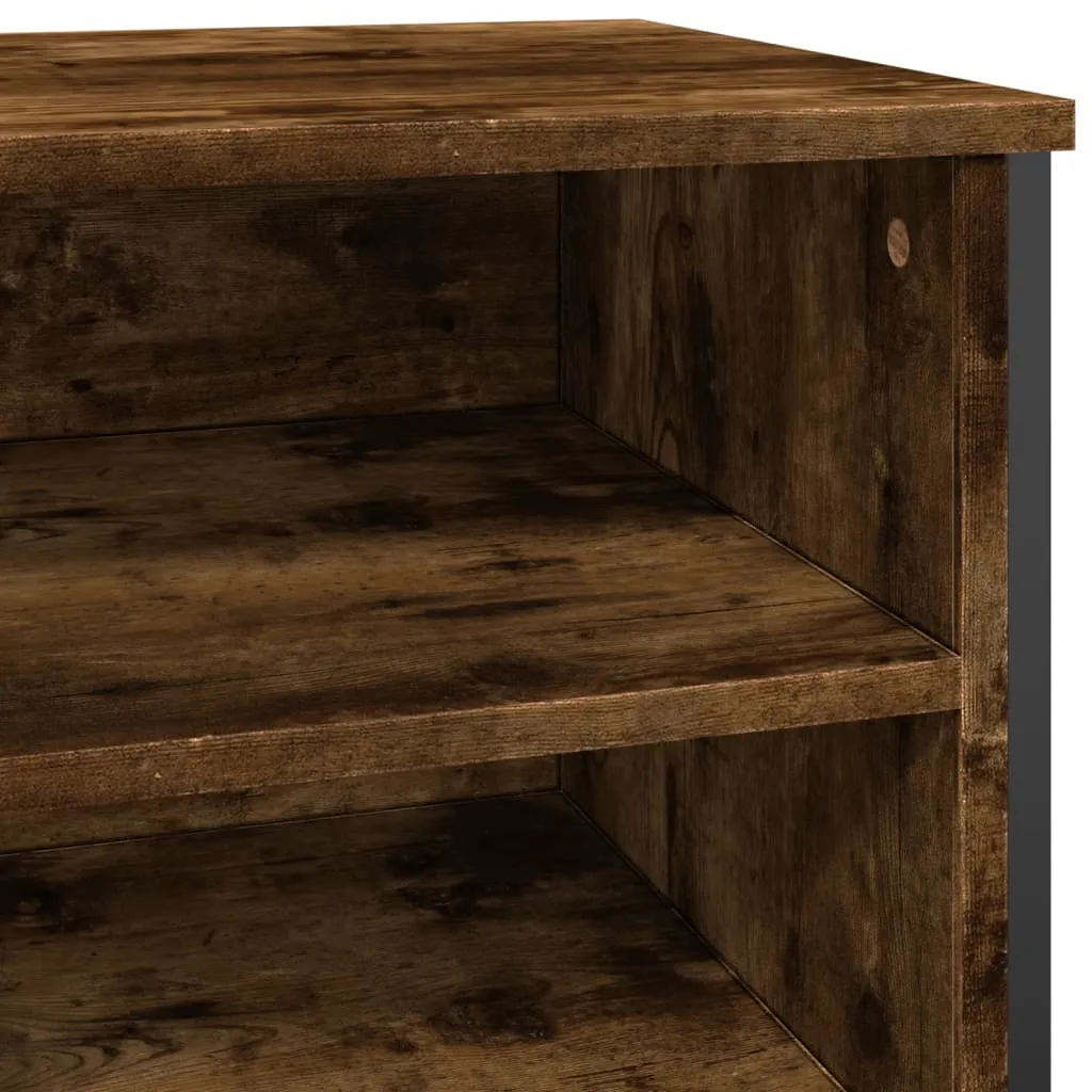 Shoe Cabinet Smoked Oak 80x38x78 cm Engineered Wood