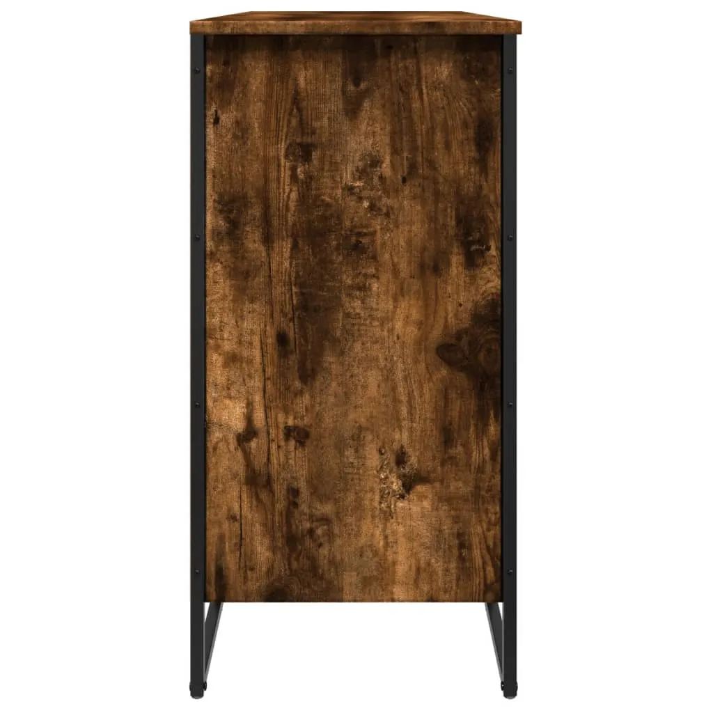 Shoe Cabinet Smoked Oak 80x38x78 cm Engineered Wood