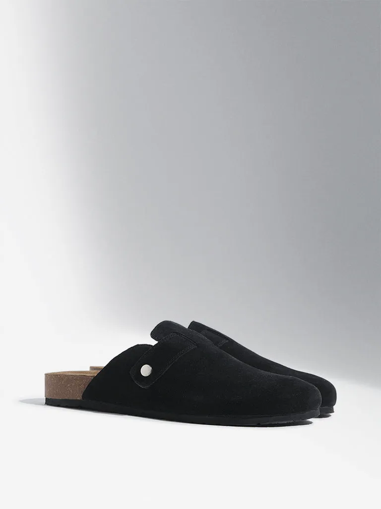 SOLEPLAY Black Slip-On Leather Sandals