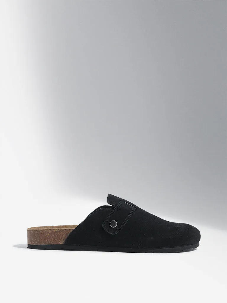 SOLEPLAY Black Slip-On Leather Sandals