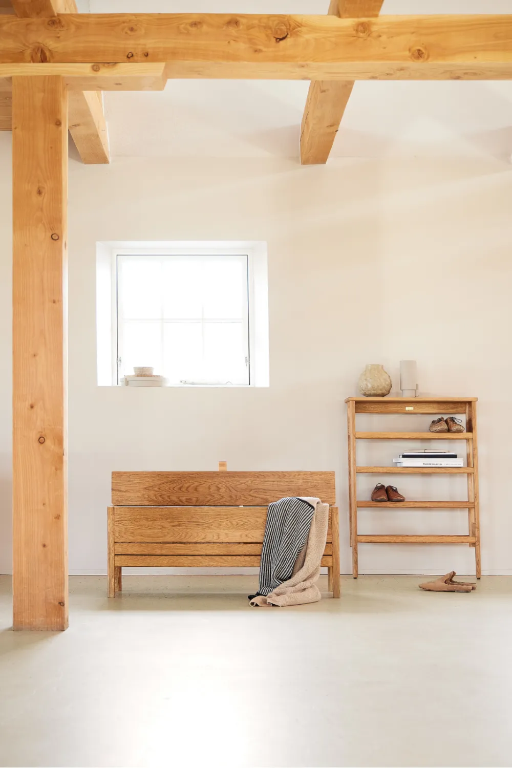 Solid Oak Shoe Rack L | Form & Refine A Line