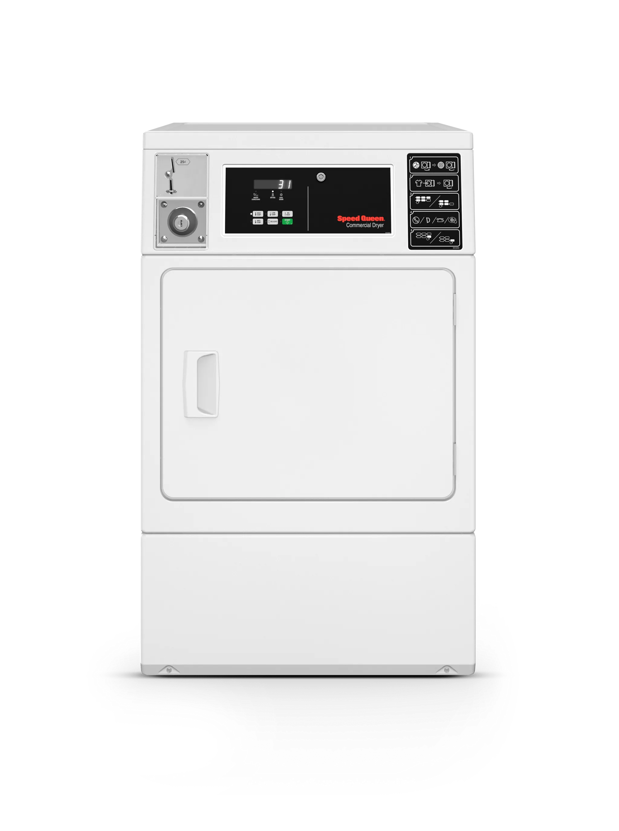 Speed Queen DV6010WE Light Commercial Coin Drop Front Control Front Load Matching Dryer - Electric