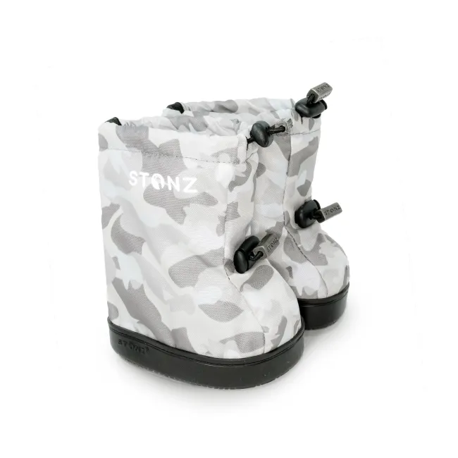 stonz all-weather booties - white light grey camo