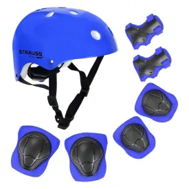 Strauss Protective Gear Set, Adjustable Helmet (Blue)