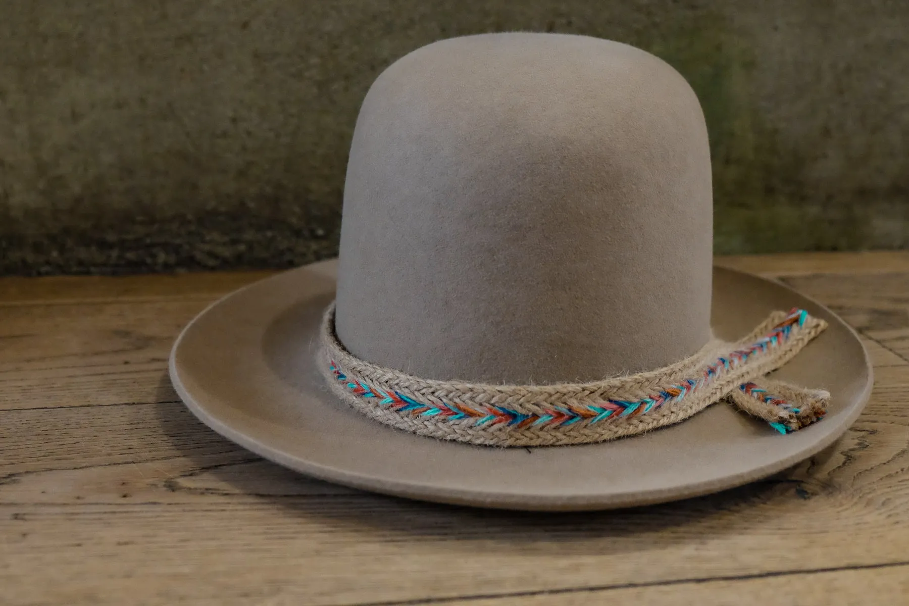 The Rugged Society - Open Crown Hat in Natural Color - Handmade to order