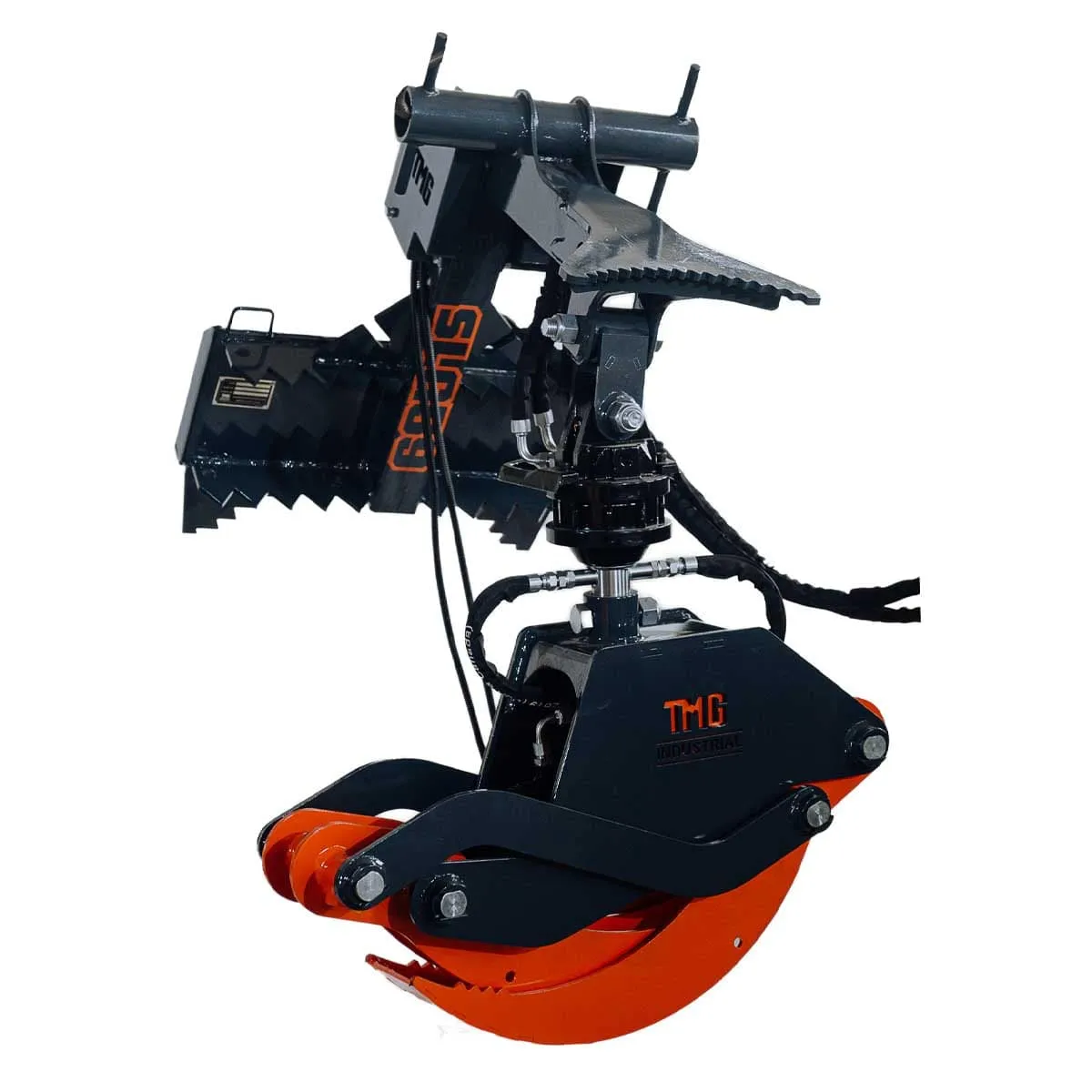 TMG Industrial Mini Skid Steer Rotating Grapple, 59” Grapple Opening, 1500 LB Lifting Capacity, 1.5-Ton Power Rotation, TMG-SLG59