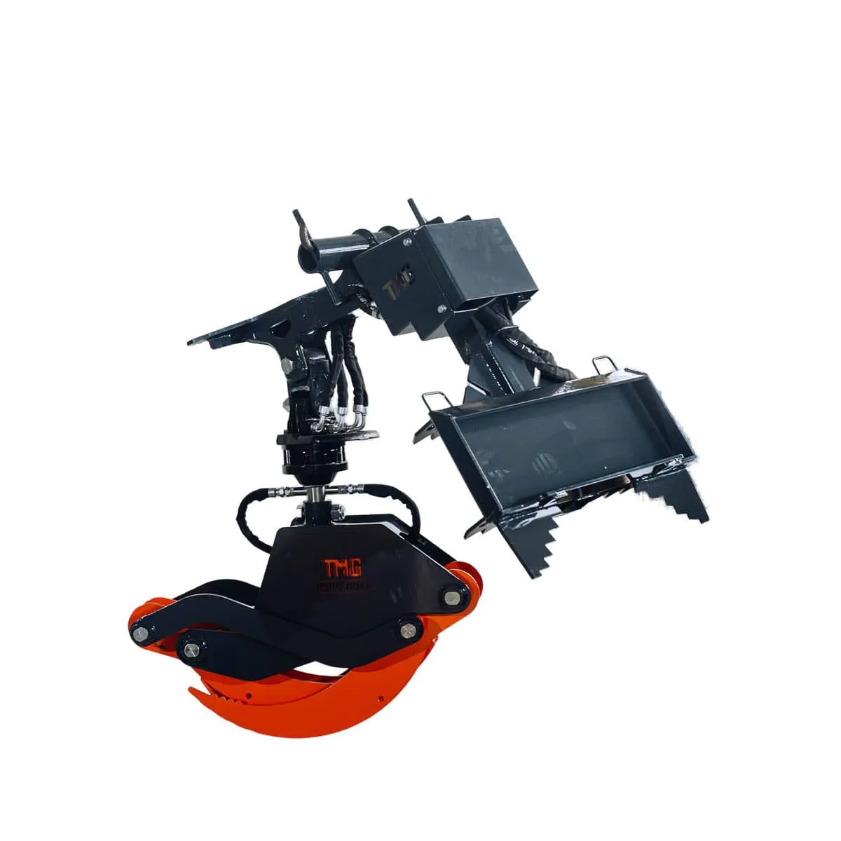 TMG Industrial Mini Skid Steer Rotating Grapple, 59” Grapple Opening, 1500 LB Lifting Capacity, 1.5-Ton Power Rotation, TMG-SLG59