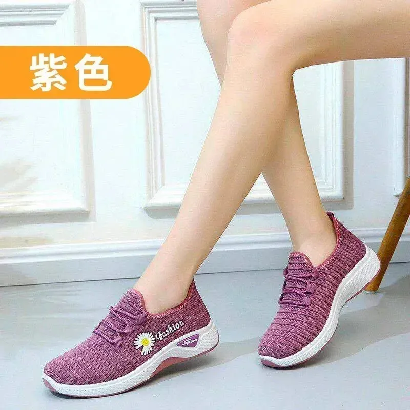 women's light running shoes Adult sneakers,net shoes, comfortable soft soled sneakers, women's breathable casual single shoes