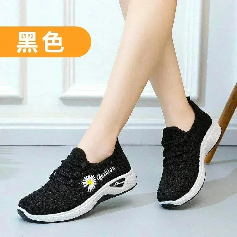 women's light running shoes Adult sneakers,net shoes, comfortable soft soled sneakers, women's breathable casual single shoes